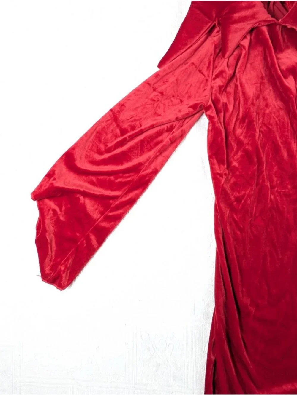 Disguise Halloween Costume Size 7-10 wizard Hooded covered Velvet Red - Picture 5 of 11